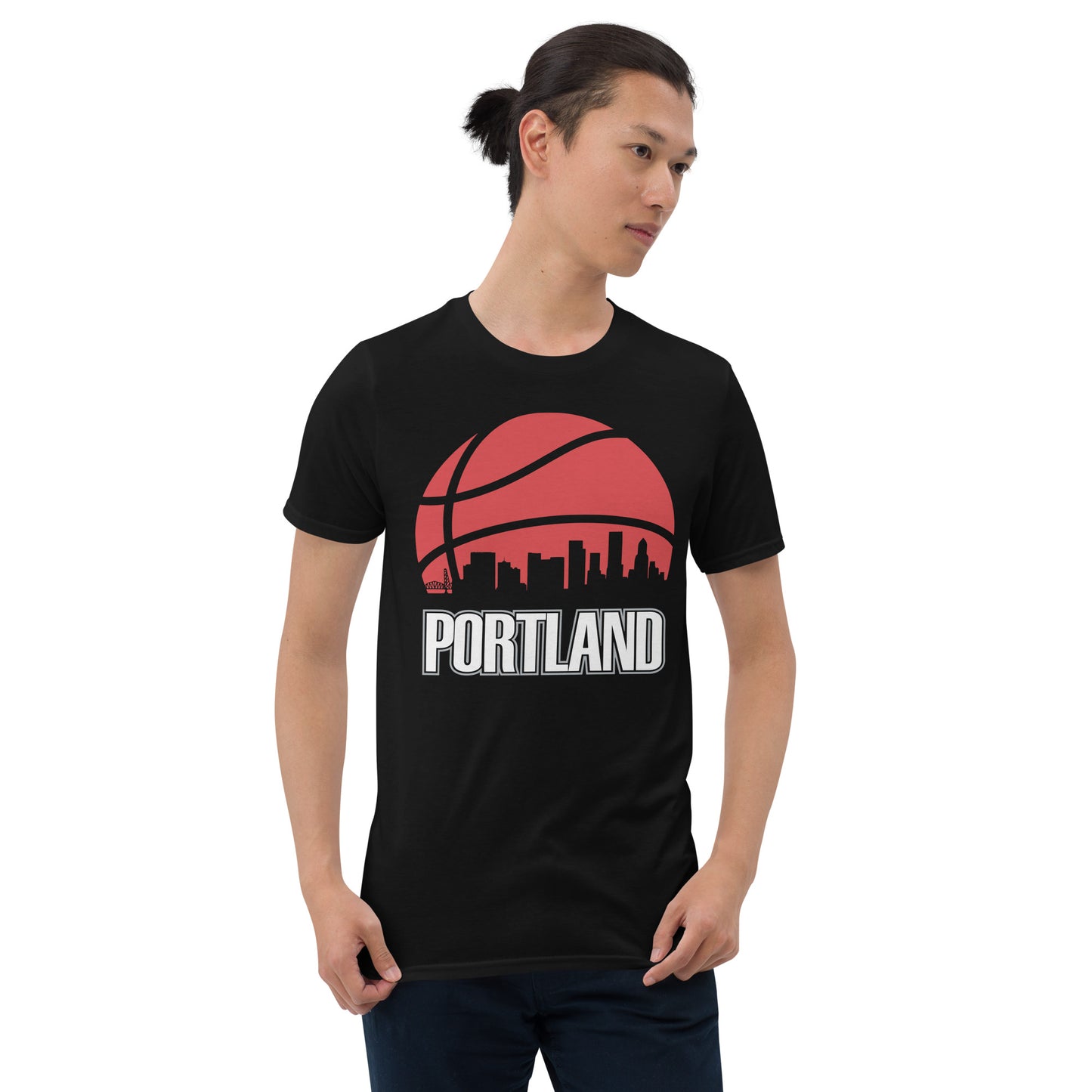 Retro Portland Basketball Skyline T-Shirt