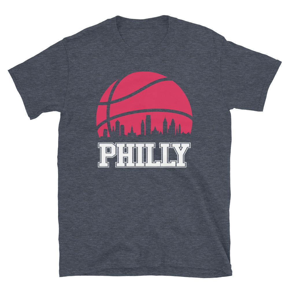 Retro Philadelphia Basketball Philly Skyline T-Shirt