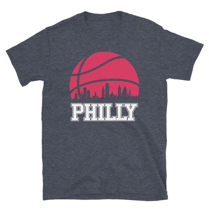 Retro Philadelphia Basketball Philly Skyline T-Shirt