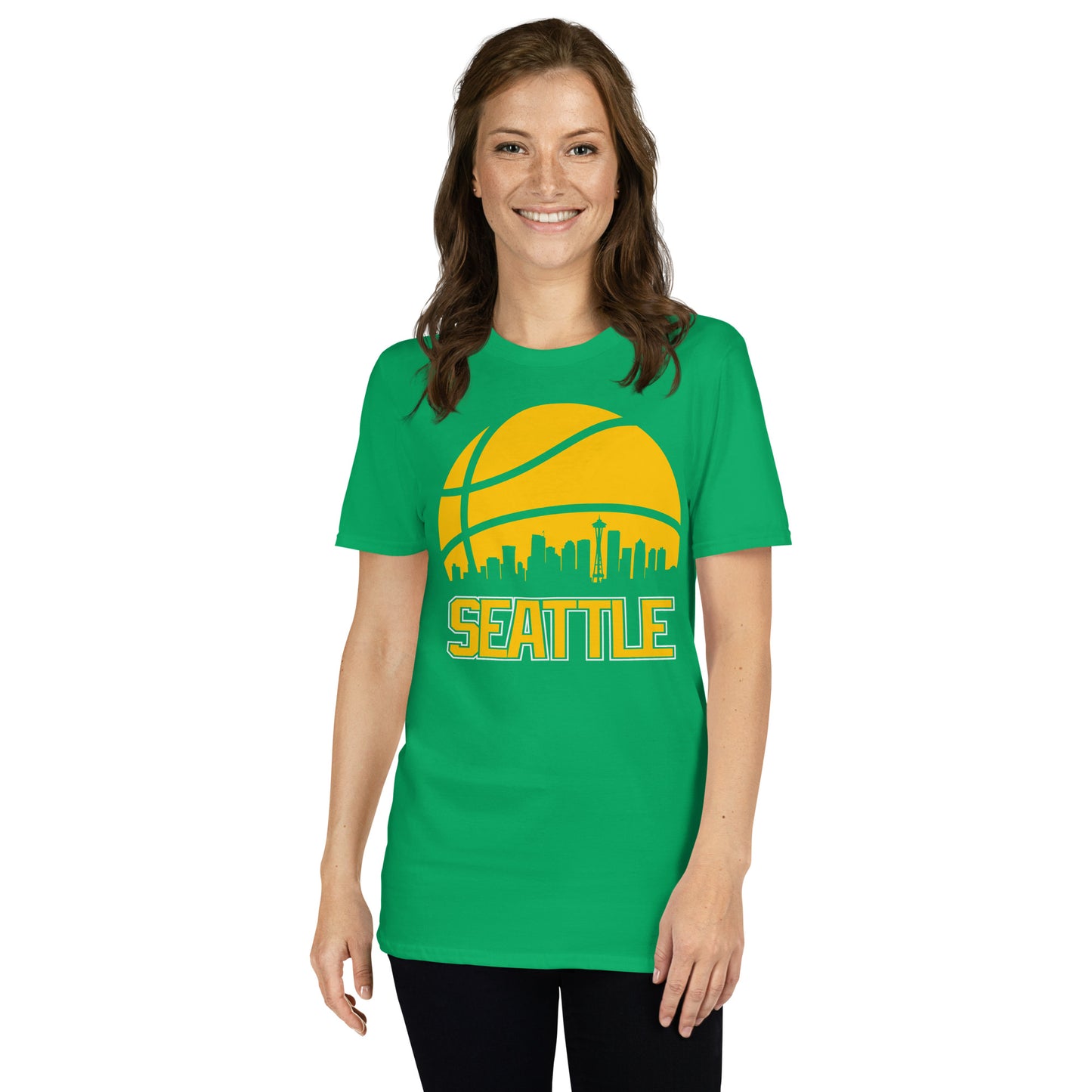 Retro Seattle Basketball Skyline T-Shirt