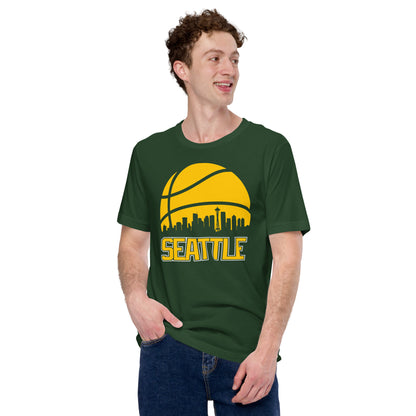 Retro Seattle Basketball Skyline T-Shirt